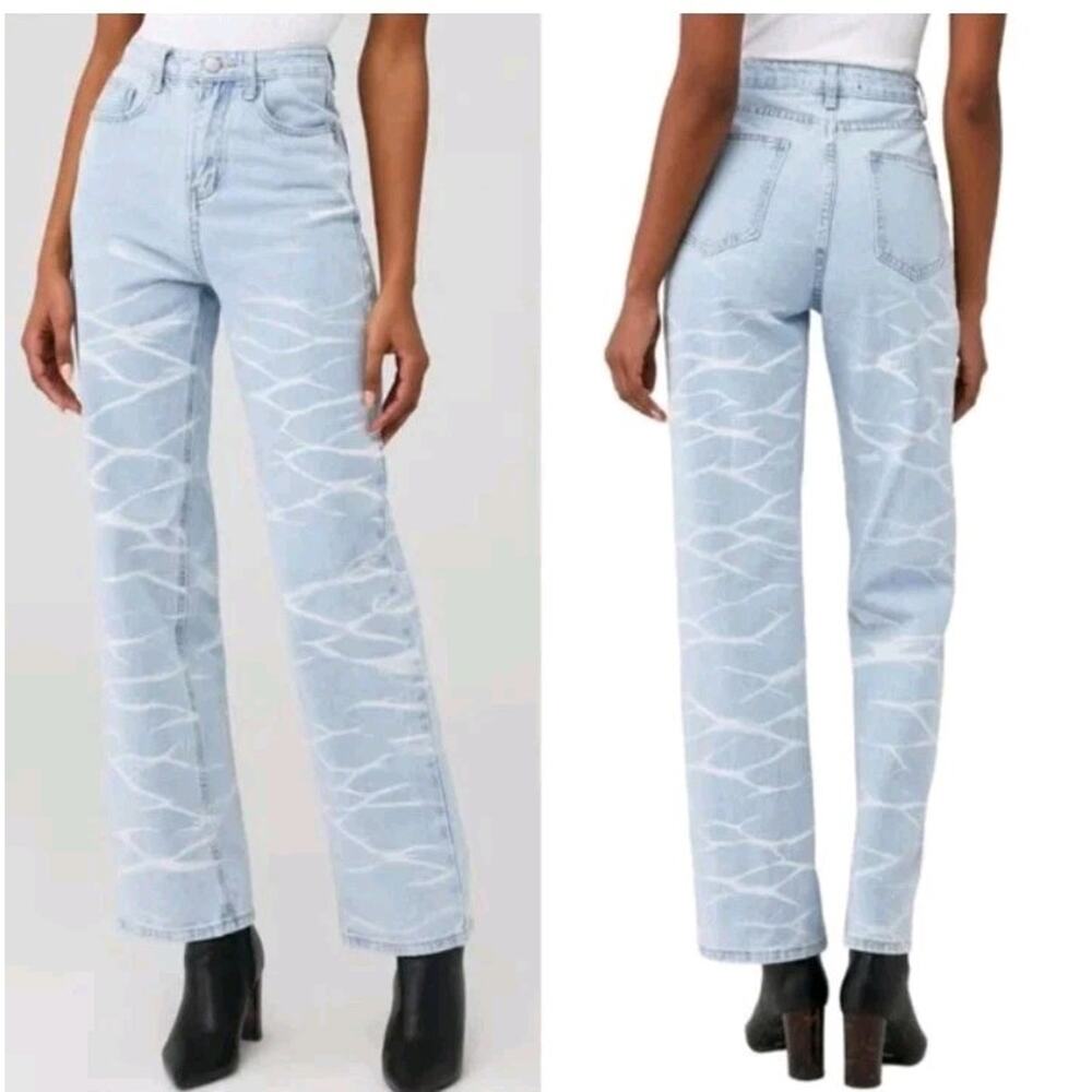 The Kript Relaxed High Rise Straight Leg Jeans Sz S‎